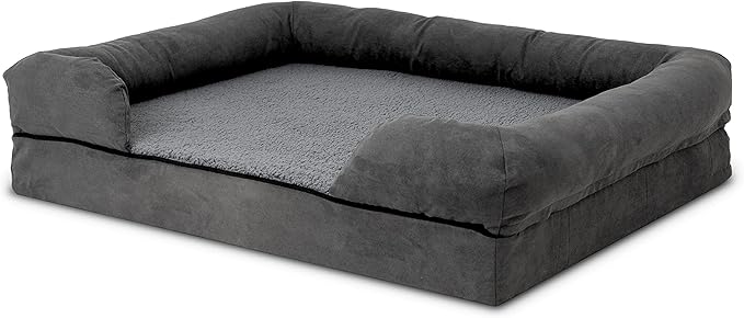 The Dog’s Bed, Large Grey Plush (no Logo), Memory Foam, Pain Relief: Arthritis, Hip & Elbow Dysplasia, Post Surgery, Lameness, Supportive, Calming, Waterproof Washable Cover, Veterinary Approved-Mewly Pet