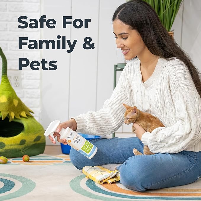 Oxyfresh Advanced Pet Stain Remover & Urine Odor Eliminator – Fast Acting Pet Odor Eliminator for All Surfaces - Best Way to Remove Stains - Dog & Cat Urine Neutralizer-Mewly Pet