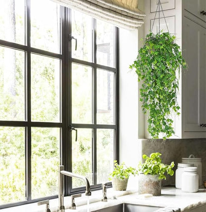 RECUTMS Artificial Plant Faux Plant Ivy Greenery Fake Hanging Plants Faux Greenery Plant Fake Ivy Leaf UV Resistant for Indoor Home Decor Outdoor Garden Yard Porch Wall Decoration 3 Packs（Green）