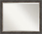 Amanti Art Brown Bathroom Mirror for Over Sink, 25x31 Bark Rustic Char Narrow Rectangle Vanity Mirror, Large Country Rustic Frame, Hangs Horizonally and Vertically, Bathroom Wall Decor, Beveled Edge
