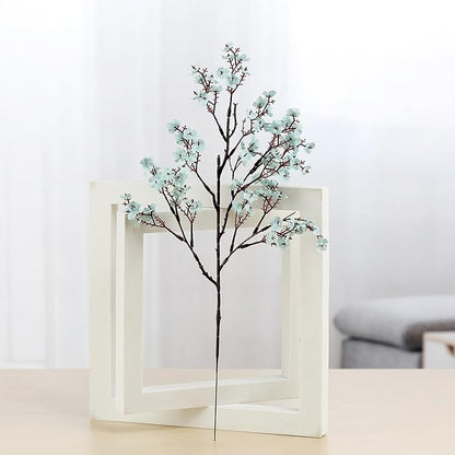 JAKY-Global Babys Breath Fabric Cloth Artificial Flowers 6 Bundle European Fake Silk Plants Decor Wedding Party Decoration Bouquets Real Touch DIY Home Garden (Grey Blue)