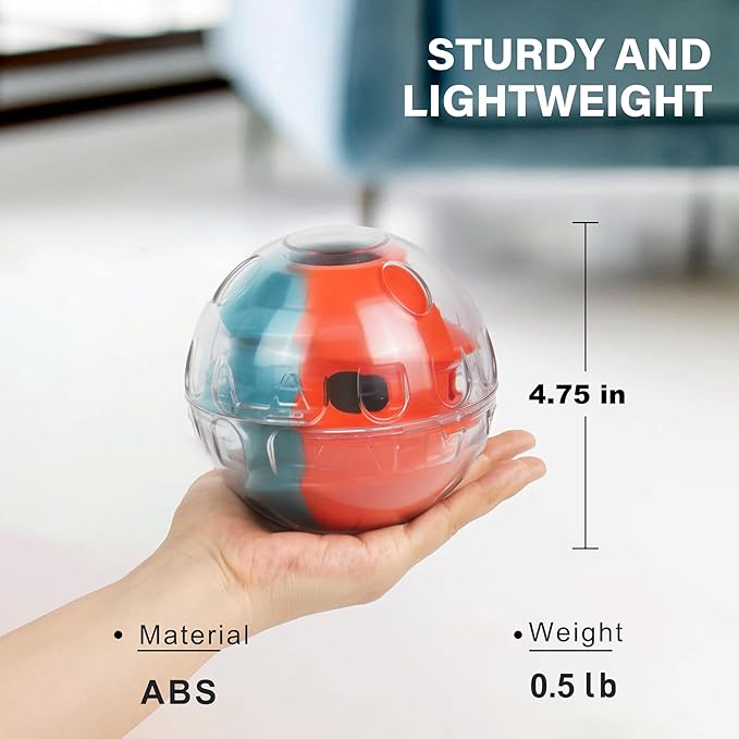 PrimePets Dog Treat Ball, Adjustable Food Dispensing Interactive Toys, Slow Feeder Treat Ball, 4.8'' Green/Red-Mewly Pet