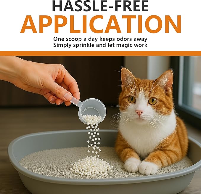 Cat Litter Deodorizer - Advanced Fragrance-Free Odor Control for Sensitive Cats - Reduces Scooping, Extends Litter Use - Hypoallergenic Formula Ideal for Multi-Cat Homes-Mewly Pet