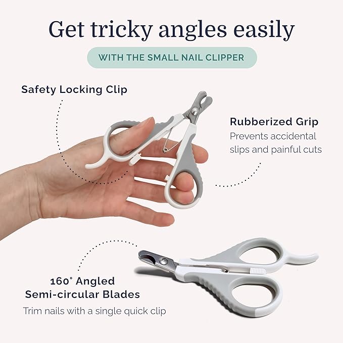 Hepper Cat Nail Clipper Kit - Small and Large Sharp Cat Claw Clippers with Added Nail File and Storage Pouch - Cat Nail Clippers with Safety Guard and Lock - Professional Cat Manicure …-Mewly Pet