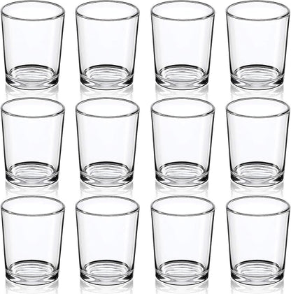 DARJEN Votive Candle Holders Set of 12 - Glass Votives Holder - Clear Floating Tealight Candle Holder Bulk for Table Centerpieces & Wedding Decor