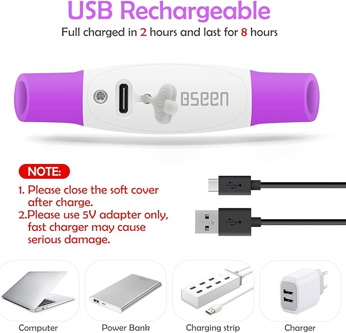 Light up Dog Collar, BSEEN USB Rechargeable Flash Dog Necklace Light, Pet Safety Collar Makes Your Beloved Dogs Be Seen at Night for Small Medium Large Dogs(Purple)-Mewly Pet