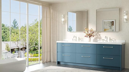 TETOTE Brushed Nickel Bathroom Mirror 30 x 30 Brushed Nickel Metal Framed Bathroom Mirror, Tempered Glass, Modern Farmhouse Wall Mounted Mirror for Decorative(Horizontal/Vertical)