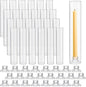 24 Set Glass Hurricane Candle Holders 11.8" Open Ended Glass Candleholder Tube Shape Bottomless and 1.26" Taper Clear Candlestick Holders for Wedding Party Table Centerpiece
