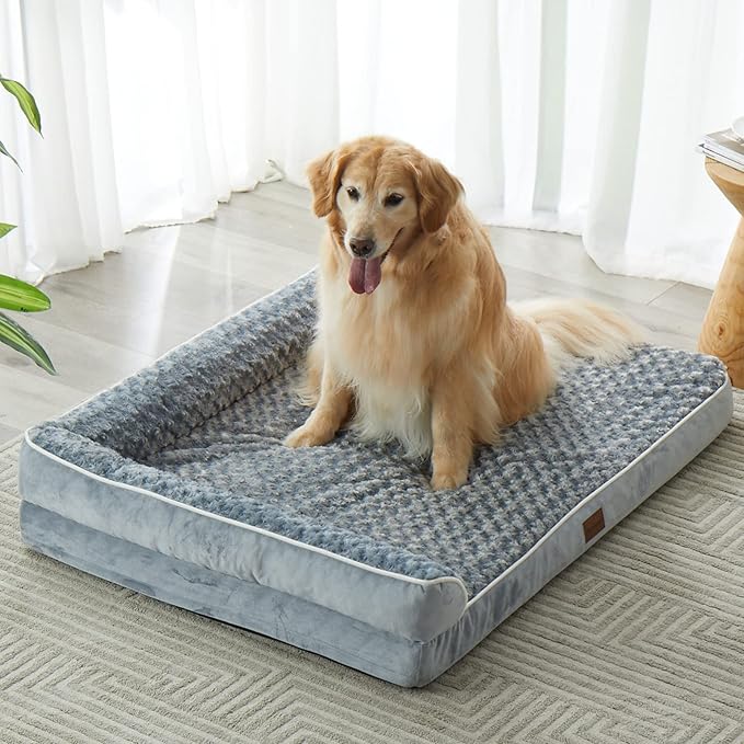 BFPETHOME Orthopedic Dog Beds for Large Dogs-Waterproof Sofa Dog Bed with Removable Washable Cover, Big Pet Bed with Waterproof Lining and Nonskid Bottom,Pet Bed for Large Dogs-Mewly Pet