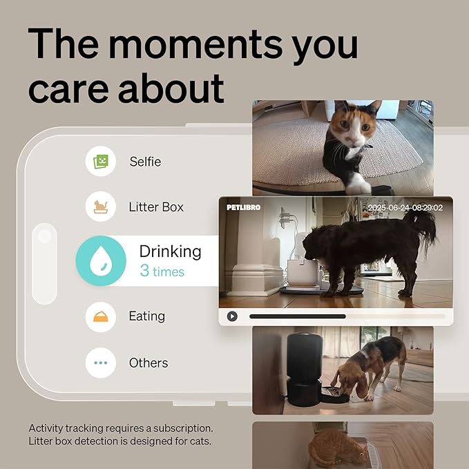 PETLIBRO 2-Packs AI Pet Camera Indoor with Phone app, Multi-Pet Recognition & AI Summary, 360° Auto Tracking Night Vision Cat cam Dog cam, [One Dog Camera Requires One Subscription]-Mewly Pet