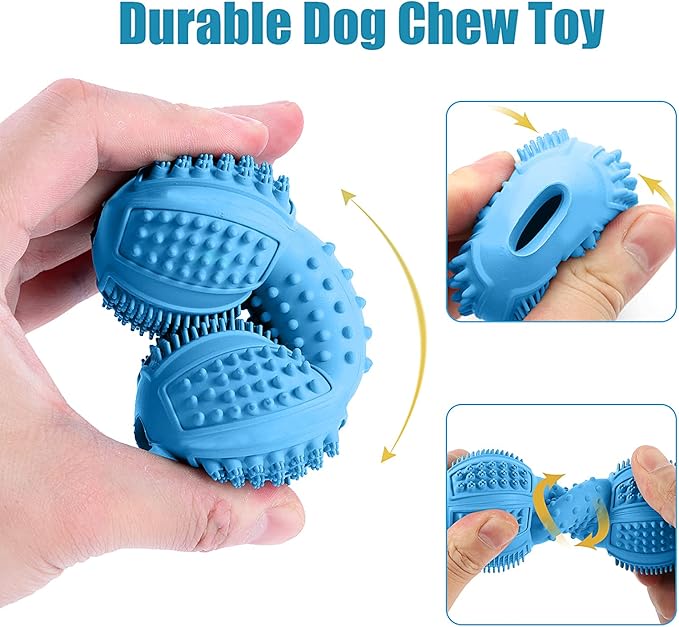 Dog Chew Toys 4 Pack, Dog Toys for Aggressive Chewers Small Medium Large Breed, Multifunctional Teeth Cleaning and Gum Massage, Tough Dog Toys with Natural Rubber for Puppy and Medium Large Dog-Mewly Pet