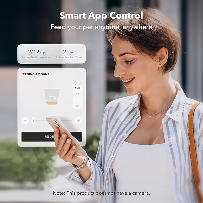 PETLIBRO Automatic Cat Feeder for 2 Cats, 5G&2.4G WiFi Pet Feeders, 5L Programmable Cat Food Dispenser with Airtight Lock-Fresh Technology, Dual Stainless Steel Bowls, Low Food Sensor-Mewly Pet