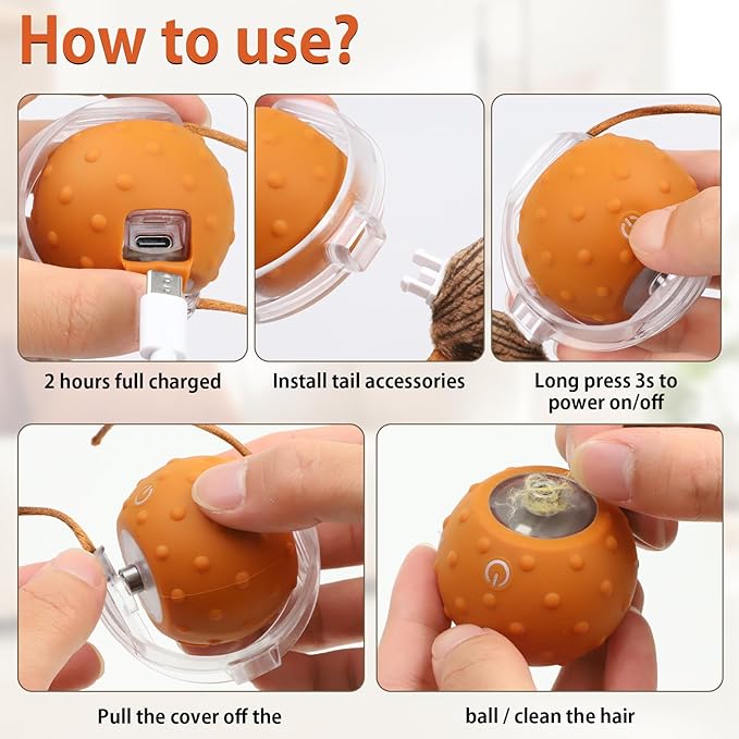 Interactive Cat Toys Ball Mouse Chirping Game Motion Activated Play Cat Ball Fast Rolling on Carpet, for High Energy Kittens-Mewly Pet