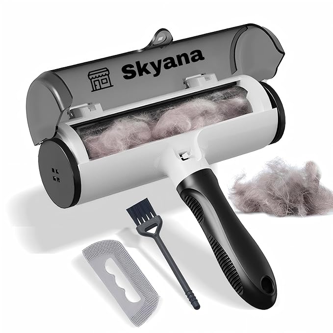 SKYANA Pet Hair Remover Roller Brush, Self-Cleaning Lint Roller for Dogs and Cats.hair removal for Fourniture,Couch,Carpet,Clothing,and bedding,portable,multiple surface.Removal tool.Lint Roller-Mewly Pet