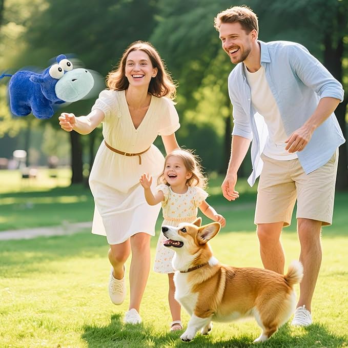 Squeaky Dog Toy Cute Plush Dog Toys Safe Puppy Teething Chewing for Small, Medium, and Large Breed Stuffed Hours of Fun 𝐂𝐮𝐝𝐝𝐥𝐞 𝐁𝐮𝐝𝐝𝐲 𝐟𝐨𝐫 pups-Hippo-Mewly Pet