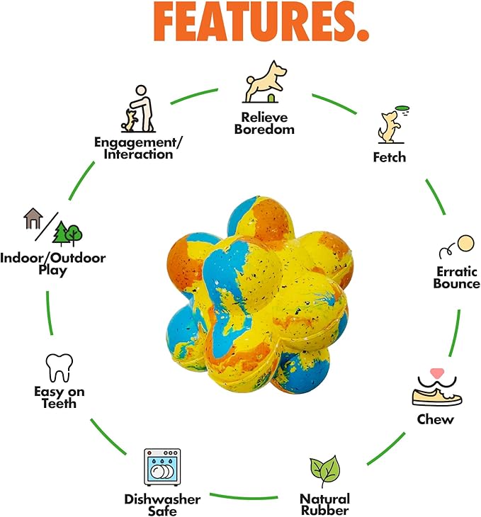 Max Fusion with Nike Grind, Arlee Pop It Dog Toy, Chew Toy for Play, Fetch, Tug, M-Mewly Pet