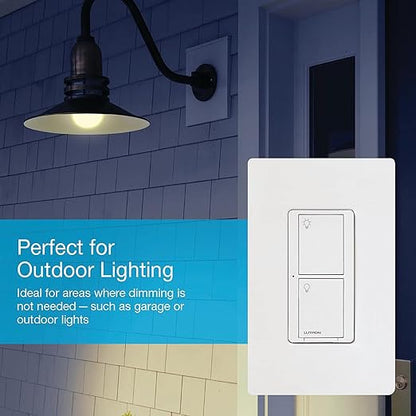 Lutron Caseta Original Smart Light Switch (Lutron Smart Hub Required), for Home, LED Lights, and Fans, 6 Amp, Single-Pole/3-Way, Neutral Required, PD-6ANS-WH-12-Pack, White, 12 Pack