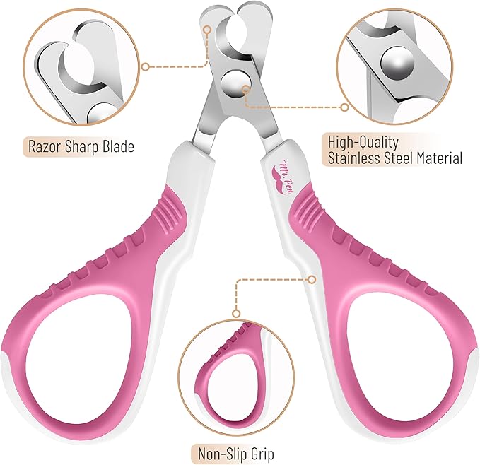 Mr. Pen Cat Nail Trimmer - Pink, Cat & Dog Nail Clippers, Kitten & Small Dog Claw Trimmer-Mewly Pet