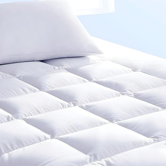 Queen Mattress Topper and Pad Cover Extra Thick Luxury Down Alternative Pillow Top Cooling Bed Topper Ultra Plush and Hypoallergenic Mattress Protector 18 Inch Deep Pocket