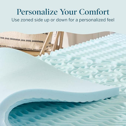 LUCID Gel Infused Memory Foam Mattress Topper – 2 Inch Mattress Topper – 5 Comfort Zones Relieve Pressure – CertiPUR-US Certified Foam - Full