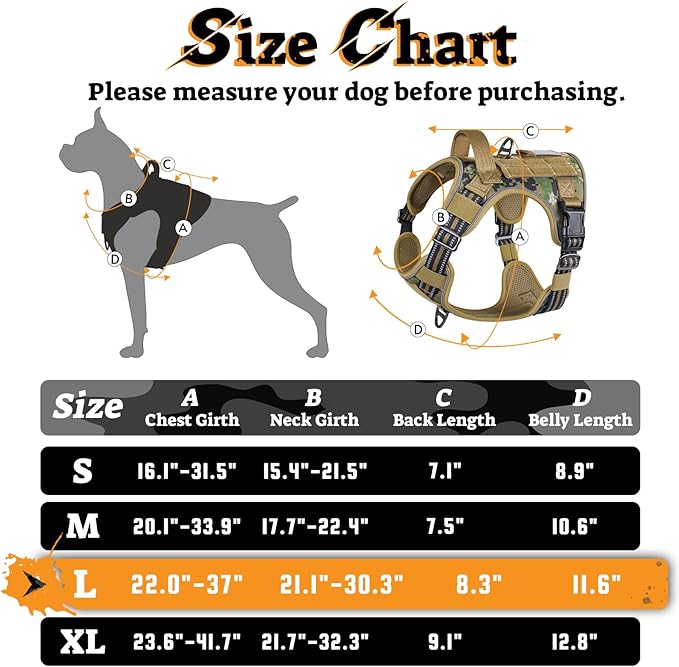 rabbitgoo Dog Harness for Large Dogs No Pull, Tactical Service Pet Vest with Molle and Control Handle, Adjustable and Reflective Military Harness for Easy Walking and Training, Brown camo, L-Mewly Pet