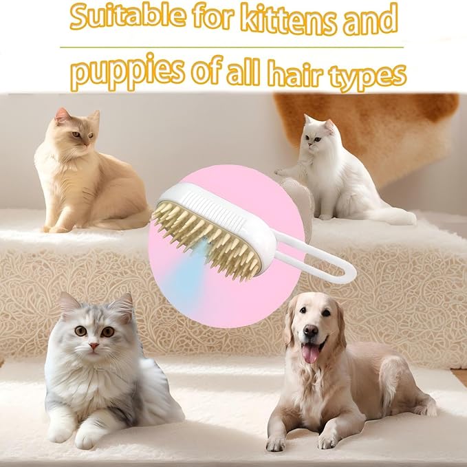 Cat Hair Brush, Dog Hair Brush, Cat Steam Brush, Rechargeable Steam Brush for Cats and Dogs, Skin Friendly Deshedding Grooming Tool for Dogs Cats With Pet Supplies Accessories-Mewly Pet