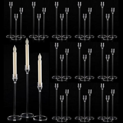 Vincidern 36pcs Acrylic Candle Holders Centerpieces for Table, Taper Candle Holder for Wedding Decor, Holiday, Events,Party, Halloween, Christmas Decorative Candlestick Holder, Taper Candle Holder Set
