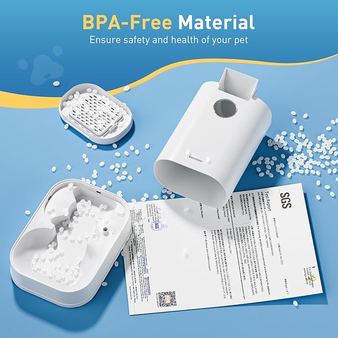 PAWGETHER® Gravity Cat Feeder, Self-Dispensing Dog Food Dispenser, Pet Food Station 1 Gallon/3.5L Capacity Automatic Pet Feeder Cat & Dog Food Bowl, Easy to Fill-Mewly Pet