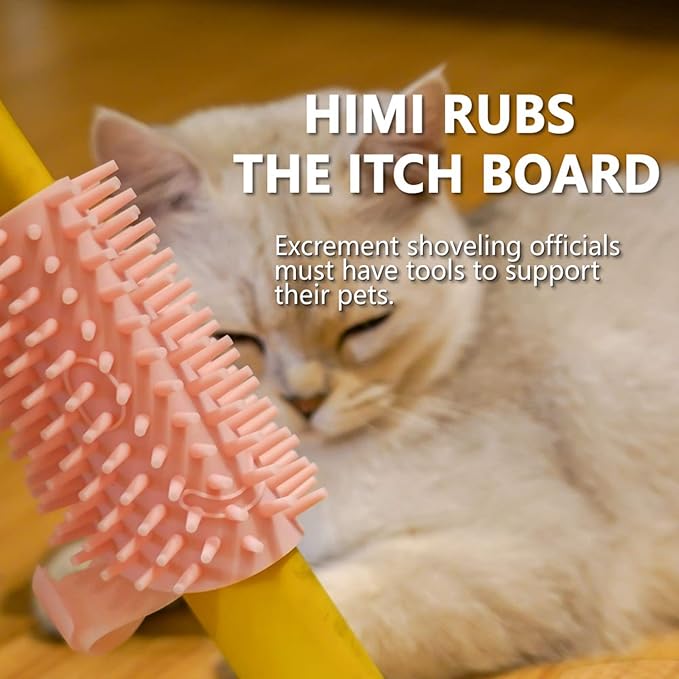 Cat Pet Self Grooming Comb Brush - Multi Functional Catnip Flavor Corner Massage Glove Tool for Kitten Puppy Relaxing, Extra Soft Silicone Pins Handy Hair Shedding Trimming-Mewly Pet