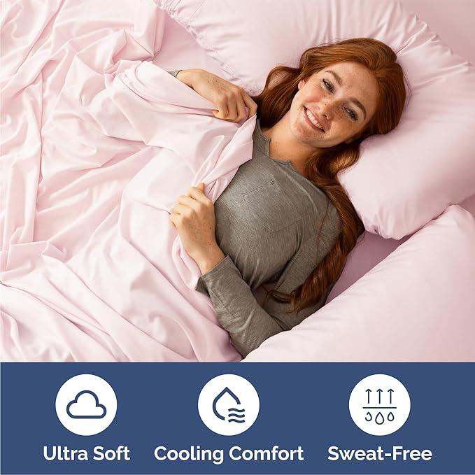 Queen 6 Piece Sheet Set - Comfy Breathable & Cooling - Soft Hotel Luxury Bedding Set with 8-16 Inch Deep Pockets - 1 Flat & 1 Fitted Sheet & 4 Pillowcases - Wrinkle Free & Easy Care - Lavender Pink