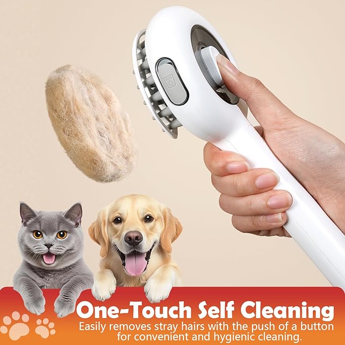Cat Brushes for Indoor Cat, 6 in 1 Pet Steam Brush for Dog Cats Grooming Kit Supplies Hair Grooming for Long Short Hair Cats Dogs Massage & 2 Water Spray Modes Shedding Brush-Mewly Pet