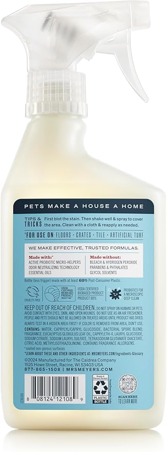Mrs. MEYER'S CLEAN DAY Pet Multi-Surface Cleaner, Coconut Leaf Scent, 16oz-Mewly Pet