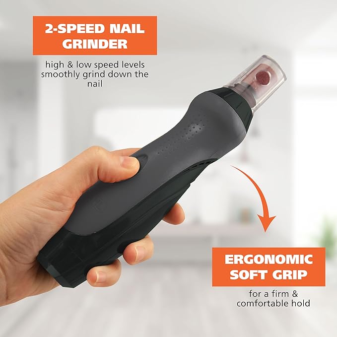 Wahl Grind & Smooth 2 Speed Battery Dog Nail Grinder with Concave Rounding Tip and Nail Guard for Increased Safety and Precise Nail Grinding - Model 3026333-Mewly Pet