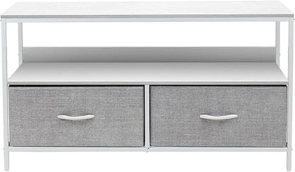 Sorbus TV Stand Dresser with 2 Faux Wood Drawers - Television Riser Chest with Storage - Bedroom, Living Room, Closet, & Dorm Furniture