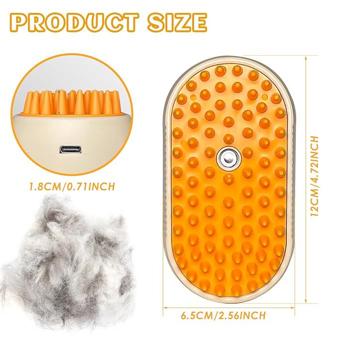 Spritz Defur Comb for Cats, New 3-in-1 Cat Steam Brush for Massaging and Cleaning Shedding Pets, Comb for Long and Short Hair Cats and Dogs Grooming Tool (Coffee)-Mewly Pet