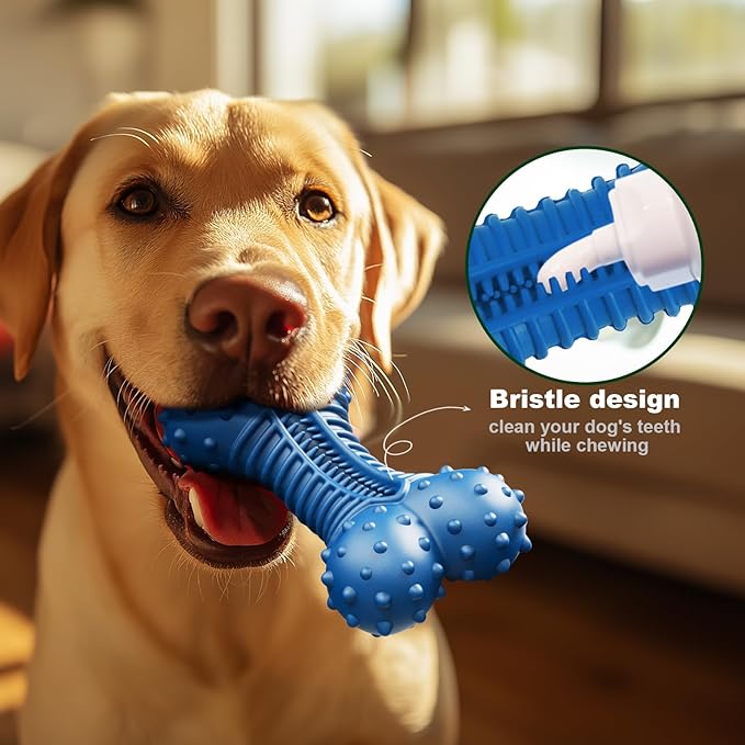 Dog Toys for Aggressive Chewers, Indestructible Chew Toys for Medium Large Dogs,Durable Rubber Dog Bones with Beef Flavor, Tough Dental Toy for Boredom Relief-Mewly Pet