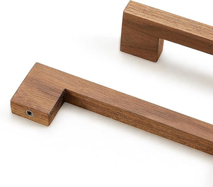 Walnut Square 7-1/2in 4 pcs Wooden Drawer Pulls Handle pulls for cabinets Kitchen Cabinet Drawer pulls Cabinet Door Pull