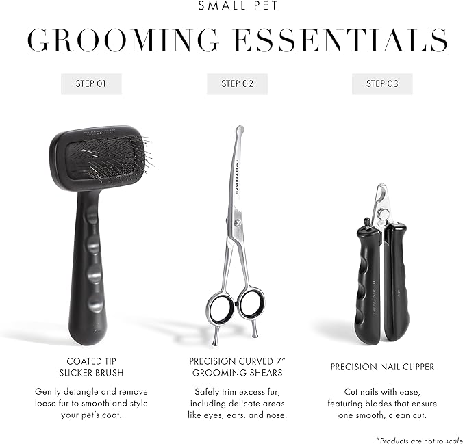 Tweezerman 7" Pet Grooming Scissors with Safety Round Tips, Professional Curved Grooming Shears for Dogs and Cats-Mewly Pet