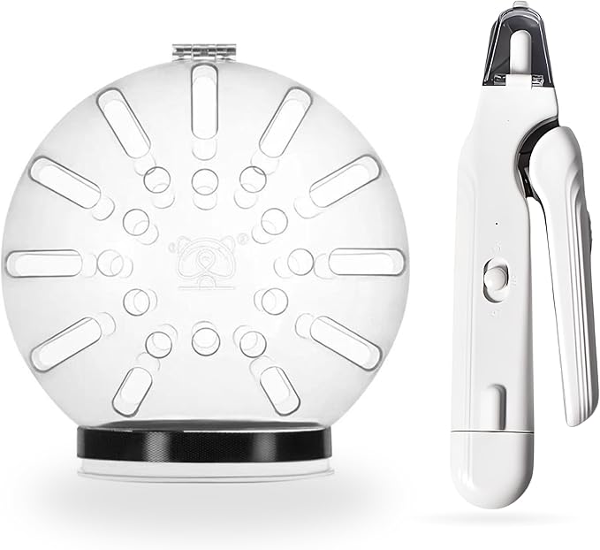 Cat Transparent Muzzle & 2-in-1 Pet Nail Clipper Grinder Set – Grooming Kit, Anti-Bite Muzzle (3 Sizes) + LED Nail Trimmer for Cats & Dogs – Safe, Quiet & Easy to Use (M)-Mewly Pet