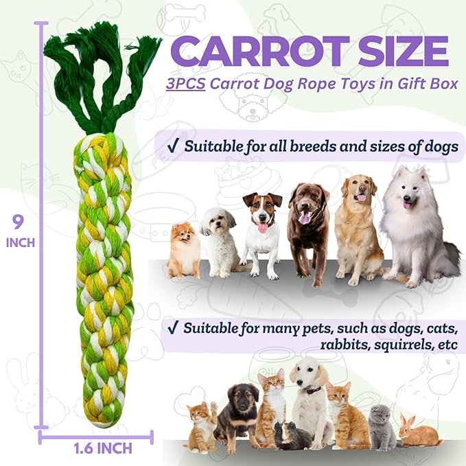 3PCS Rainbow Woven Pet Chew Set, Colorful Puppy Teething Chews, Dog Chew Toys, Cat Teething Playset, Soft & Safe Interactive Pet Chews-Mewly Pet