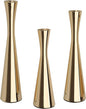 Vixdonos Light Gold Taper Candle Holders Metal Candlestick Holders Set of 3 Table Mantel Decorative Candle Stand for Dinning,Party，Wedding,Home Decor(Light Gold)