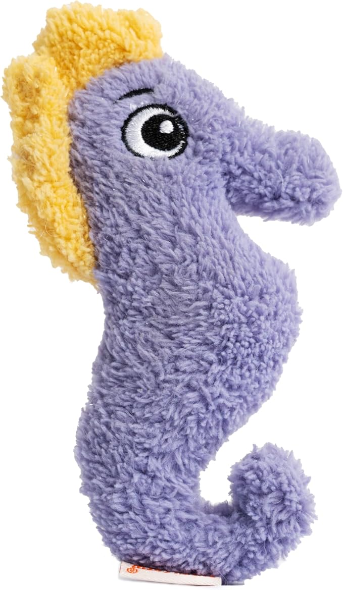 Interactive Catnip Cat Plush Toy, Ocean Theme, 5'', for All Breed Size Cats (Seahorse)-Mewly Pet