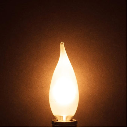 Simba Lighting Candelabra Flame Tip Frosted CA10 40W E12 Base (12 Pack) Decorative Incandescent Light Bulbs 120V for Chandeliers, Ceiling Fan Lights, Pendants, Wall Sconces, Dimmable, Warm White 2700K