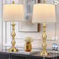 28" Tall Modern Table Lamps Set of 2 with USB A+C Ports and AC Outlet, 3 Way Touch Metal Bedside Lamps for Bedroom, Gold Farmhouse Nightstand Lamps for Living Room