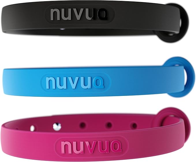 3 Pack Breakaway Cat Collar - Soft, Comfortable, and Lightweight Safety Buckle Collar with Name Tag Ring for Outdoor Cats and Sensitive Skin Kittens by Nuvuq (6 ⅞" to 10 ¼", Blue, Pink and Black)-Mewly Pet
