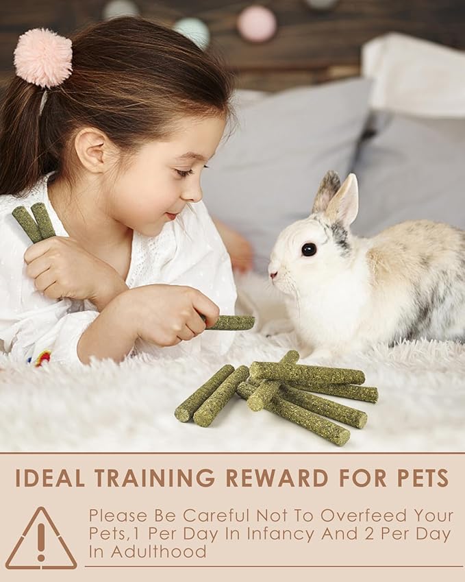 Bissap 22PCS Rabbit Chew Sticks, Mixed Natural Timothy Hay Flower Rose Dahlberg Daisy and Forget-me-not Chew Toys Treats for Bunny Chinchilla Guinea Pig Hamster and Other Small Pets Molar Snacks-Mewly Pet