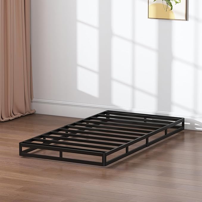 Box Spring Twin - 3 Inch Heavy Duty Low Profile Metal Box Springs for Twin Bed, Mattress Foundation, Easy Assembly,Easy Clean Cover