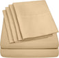 Sweet Home Collection 6 Piece 1500 Supreme Collection Brushed Microfiber Deep Pocket Sheet Set-2 Extra Pillow Cases, Great Value, Rv Short Queen, Camel
