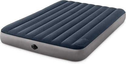 Intex 64783E Dura-Beam Standard Single-High Air Mattress: Fiber-Tech – Queen Size – 2-Step Pump – 10in Bed Height – 600lb Weight Capacity