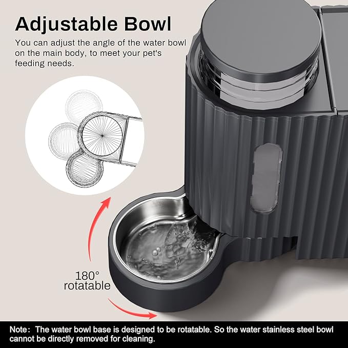Gardner Pet Automatic Gravity Cat Food Feeder and Water Dispenser Stainless Steel Two-in-One Set Large Capacity Dispenser for Medium, Large Dogs, Puppies, Kittens, Rabbits-(1.6 Gallons x 2)-Mewly Pet